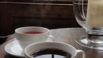 coffee and tea in the window nook at Ardanaiseig Hotel