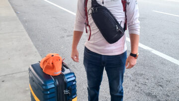 Jason at the airport in Springfield on his way to Madrid