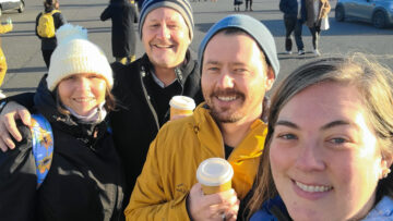 Sandy, Doug, Jason and Tasha in front of Edinburgh Castle