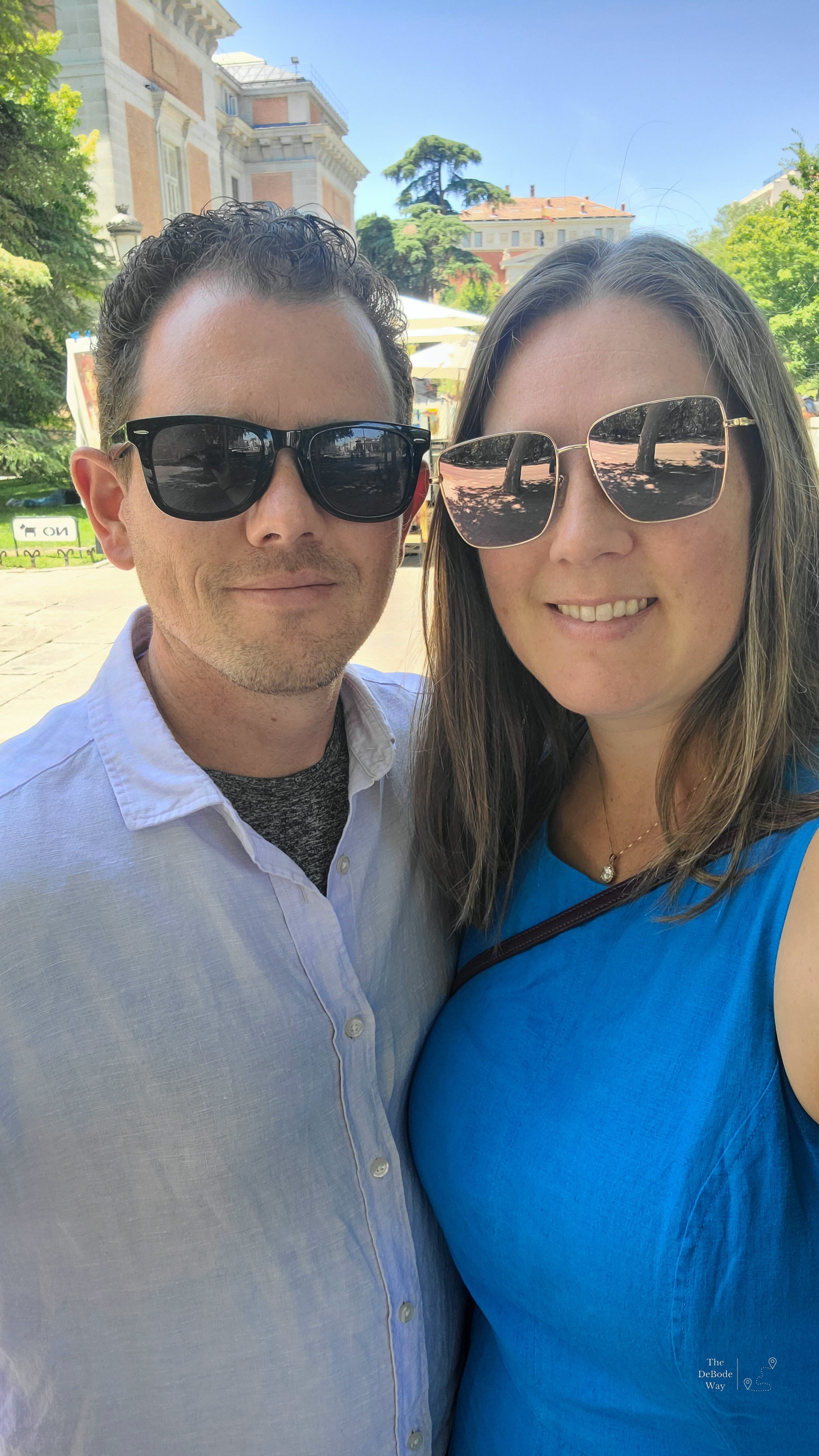 Jason and Tasha in front of the Prado Museum in Madrid