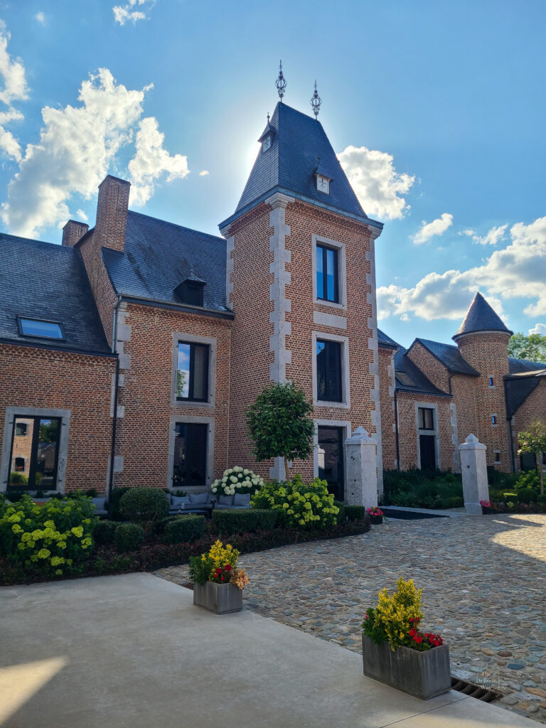 Chateau de Vignee's central building with blue sky