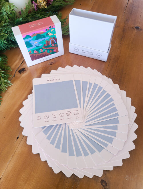 Spiral display of scratch off Missouri Adventure cards