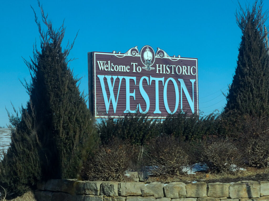 The "Welcome to Historic Weston" sign