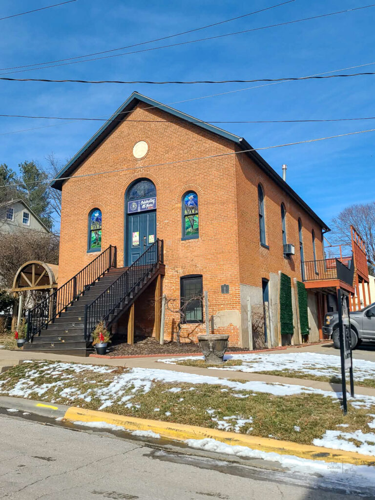 Pirtle Winery is located up a steep flight of stairs in an old brick German Lutheran church